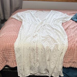 Time and Tru White Lace Swim Coverup
